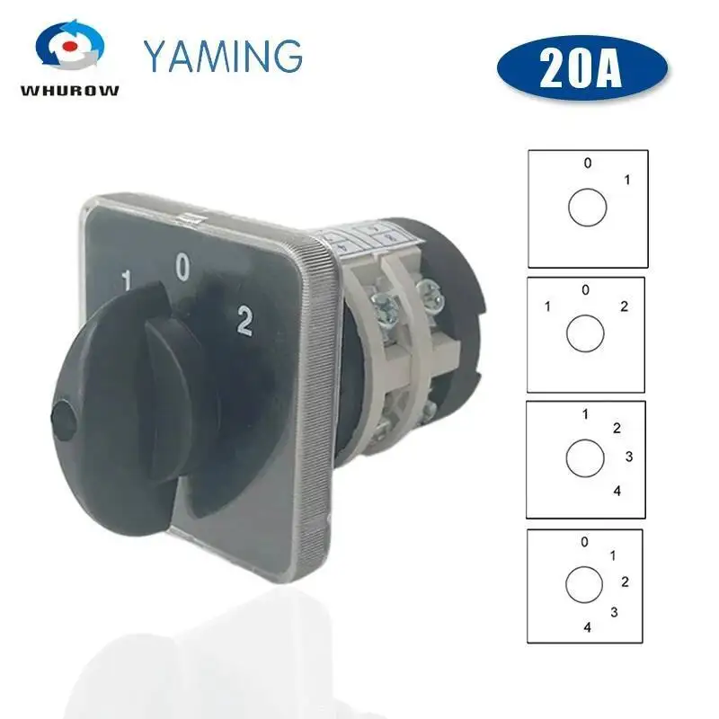 

YMZ12-20/2 от производителя, 3-позиционный 20amp 2-полюсный Электрический переключатель Cam, поворотный переключатель, главный переключатель LW31