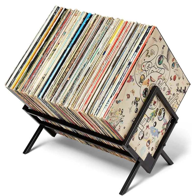 

Vinyl record storage rack Record metal storage box Multipurpose display rack Padded storage rack for records