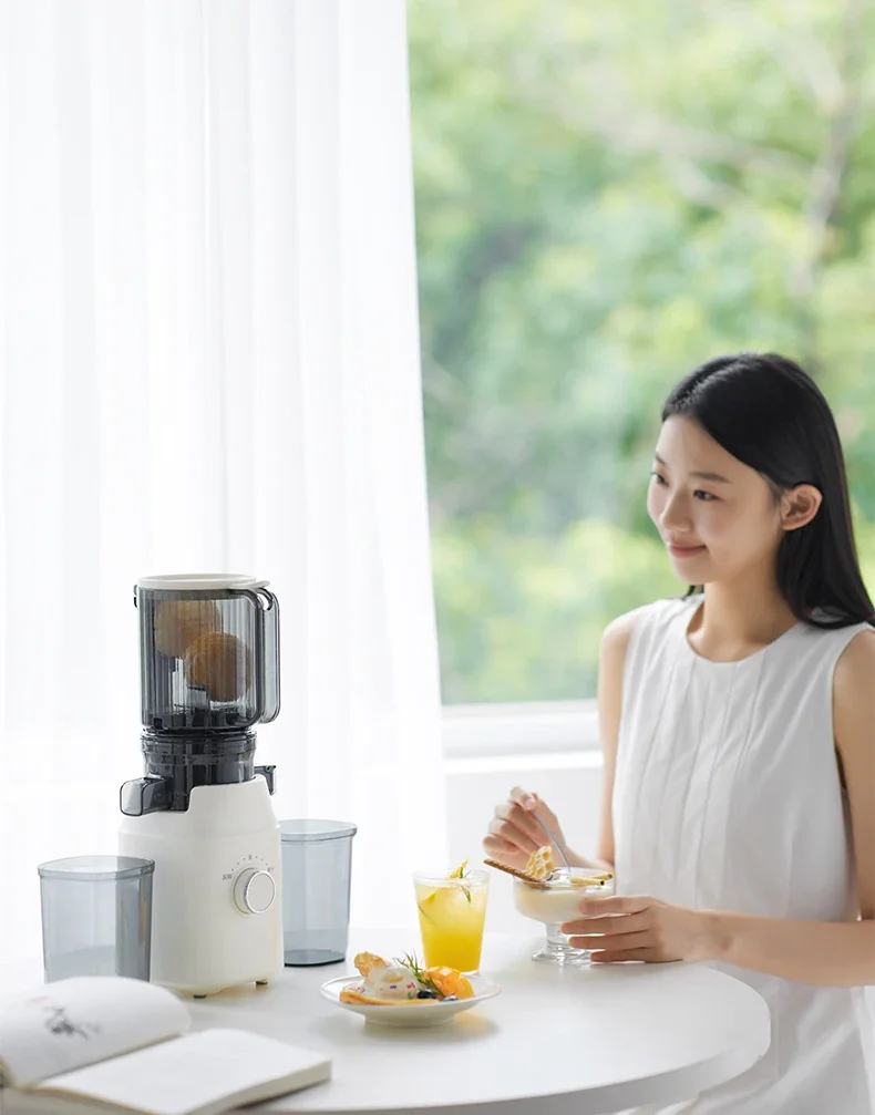 Бытовая мгновенная соковыжималка Olayks: автоматическая шлаковая сепарация сока, медленно измельчение сока большого диаметра