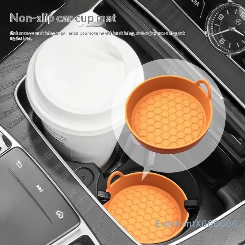 2Pcs Silicone Car Cup Mat Cup Holder Car Car Water Cup Mat Circular Anti Slip Creative Car Cup Mat 5