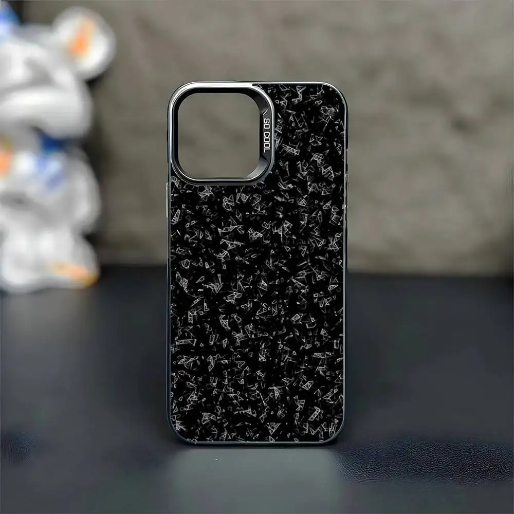 Carbon Fiber Pattern Painting Phone Case For iPhone17,16,15,14,13,12,11 Plus,Pro Max Black Matte Shockproof Cover
