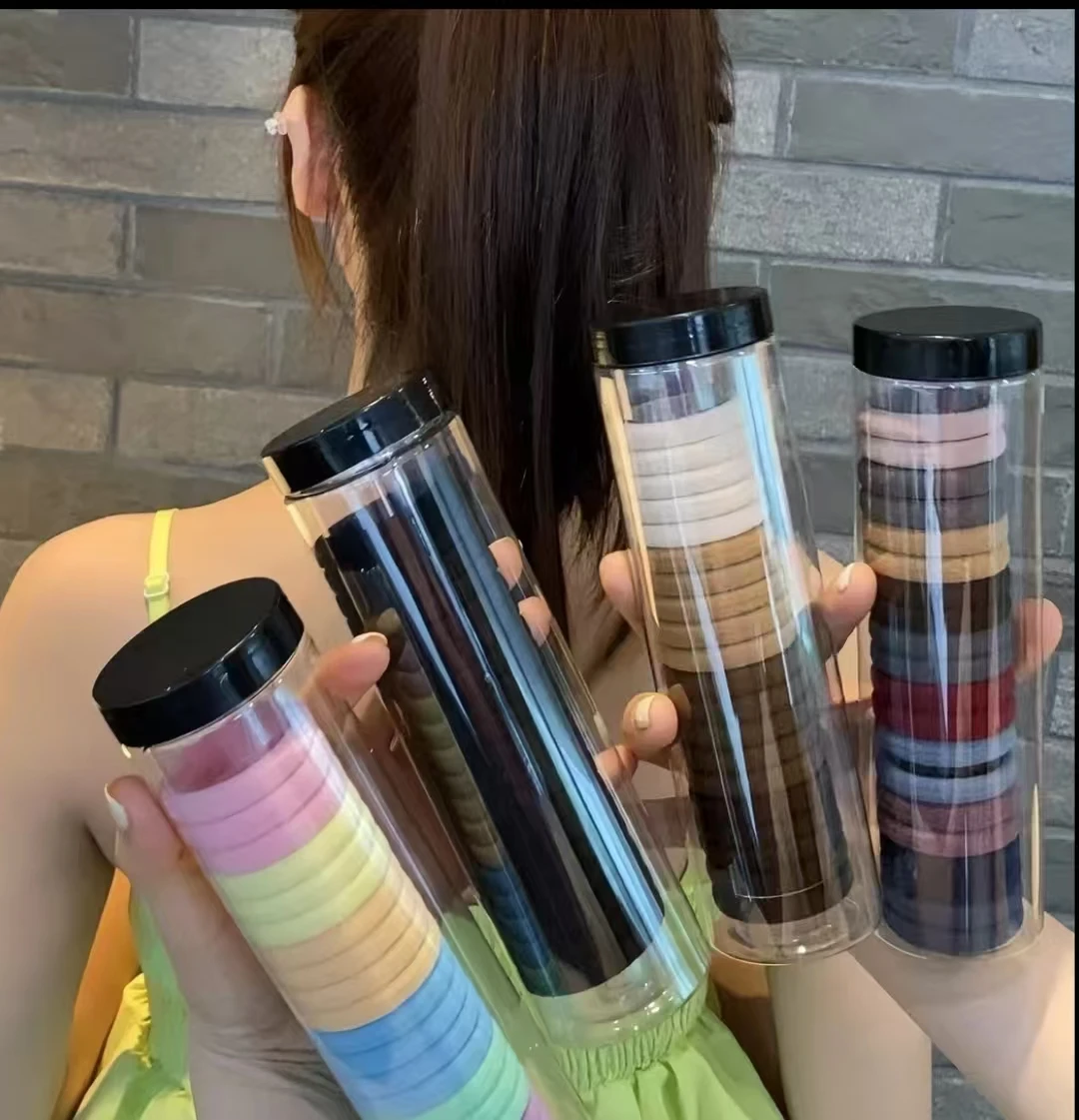 

Simple Fashionable High Ponytail Head Rope For Women 24Canned Rubber Band High Elastic Durable Hair Tie Black Hair Rope Headwear