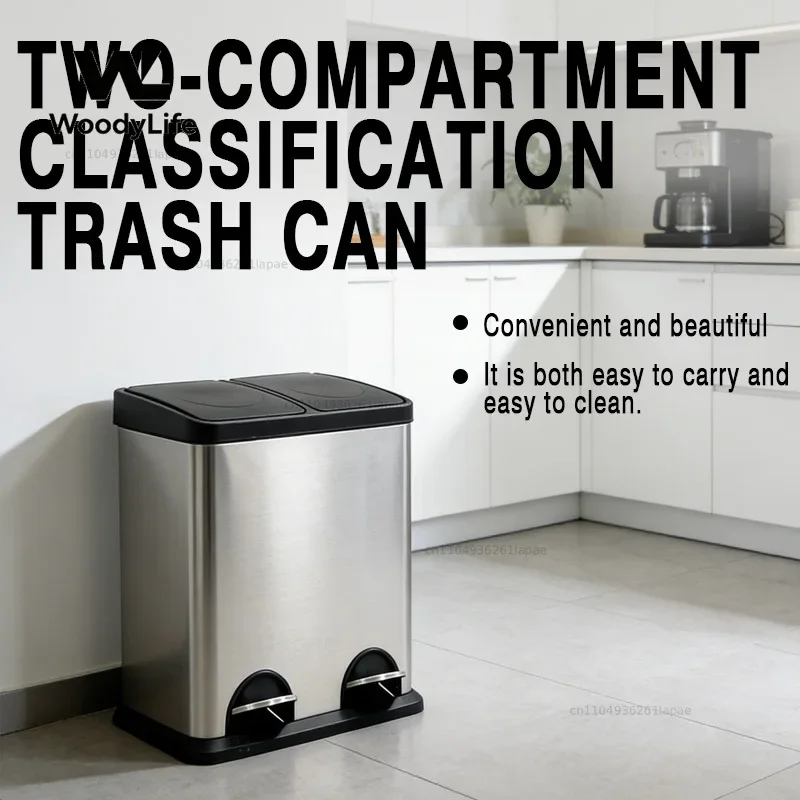 Durable 30L 40L Kitchen Recycling Bin Indoor Outdoor Catering Kitchen Garbage Recycling Trash Can Garbage Sorting