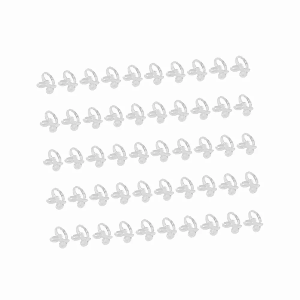 50pcs Transparent Gel Color Showing Ring Butterfly Color Display Nail Chart Ring Nail Art Display Tool For DIY Enthusiast