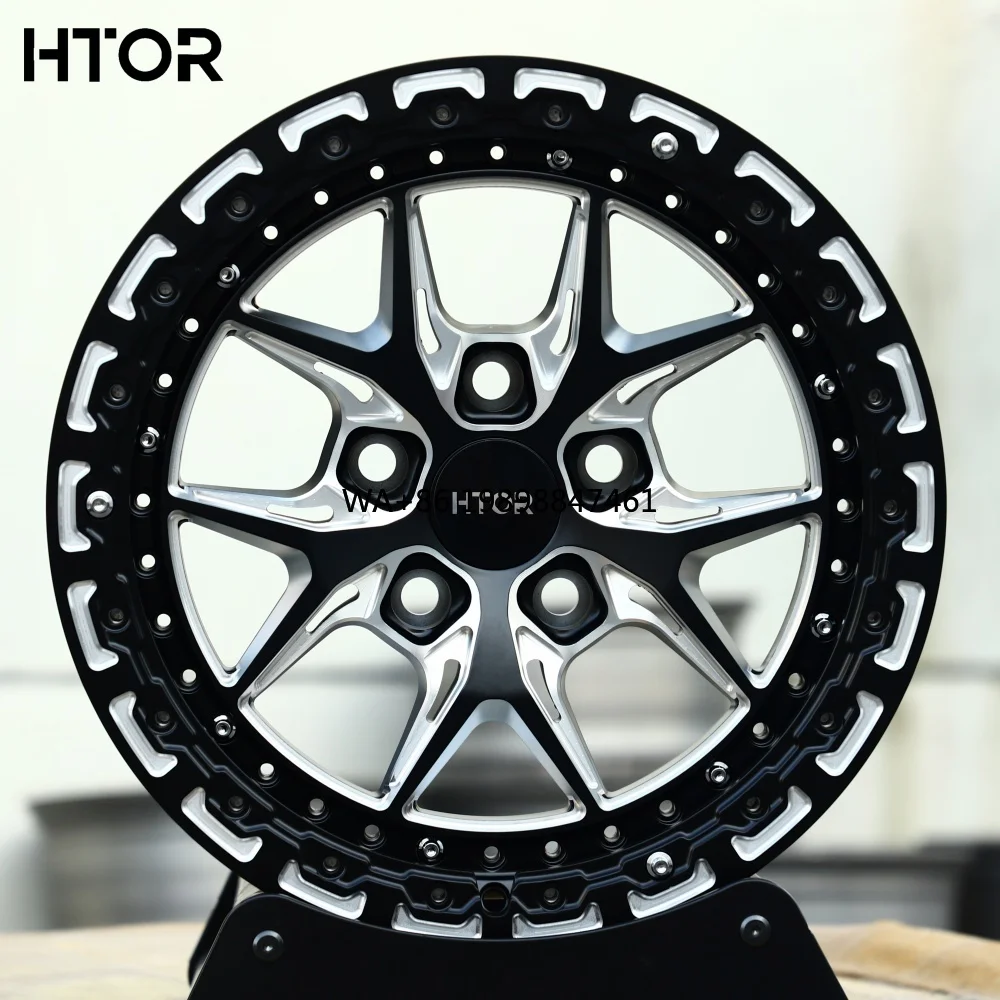 

HTOR Polished Brushed Aluminum Alloy Forged Wheels Offroad Beadlock Wheels for M3 M4 F150 Challenger 350