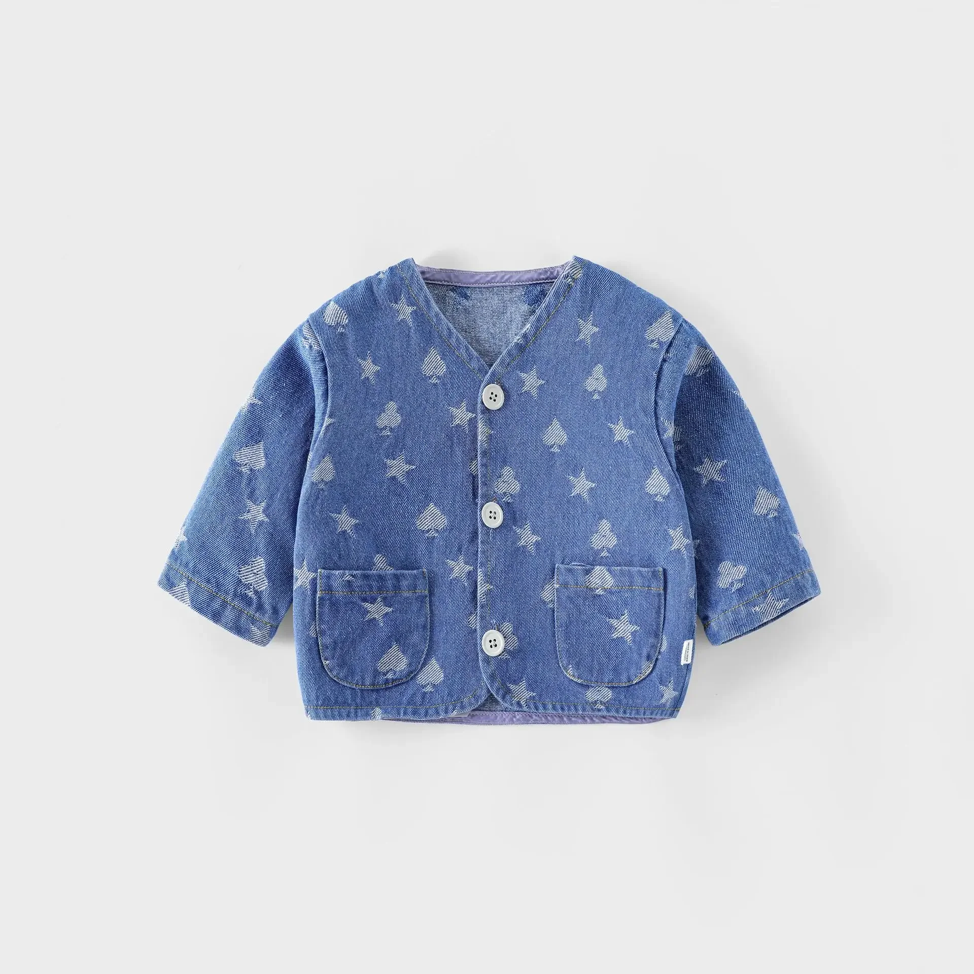 

Children's Jeans 2025 New Autumn Baby Boy's Denim Coat Full Edition Jacquard Star Jacket Boy's Coat