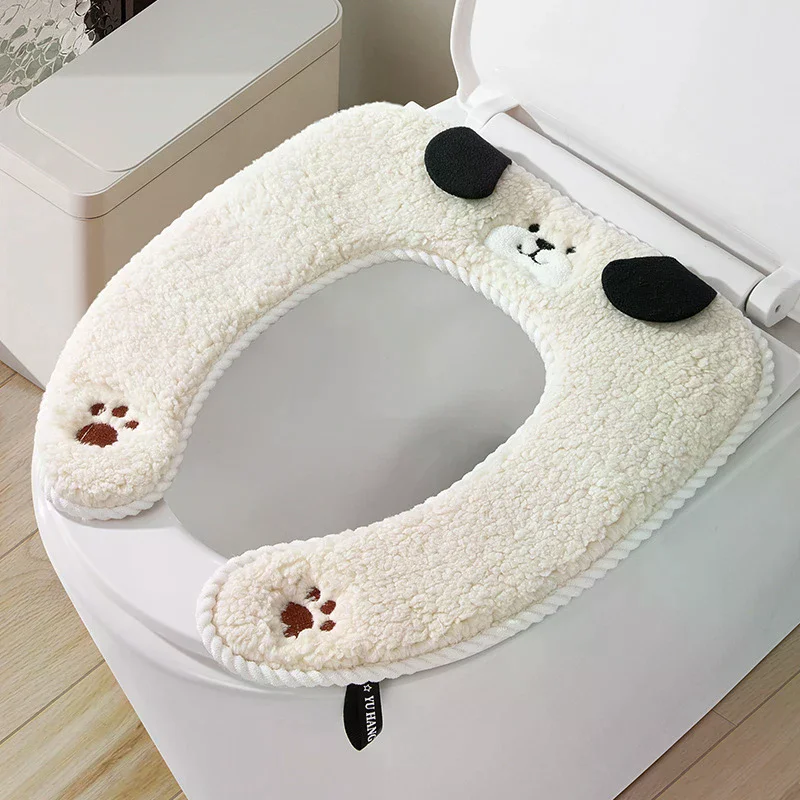 Household Thickened Toilet Seat Cover Autumn Winter Style Toilet Seat Gasket Comfortable Cushion for Bathroom Essentials