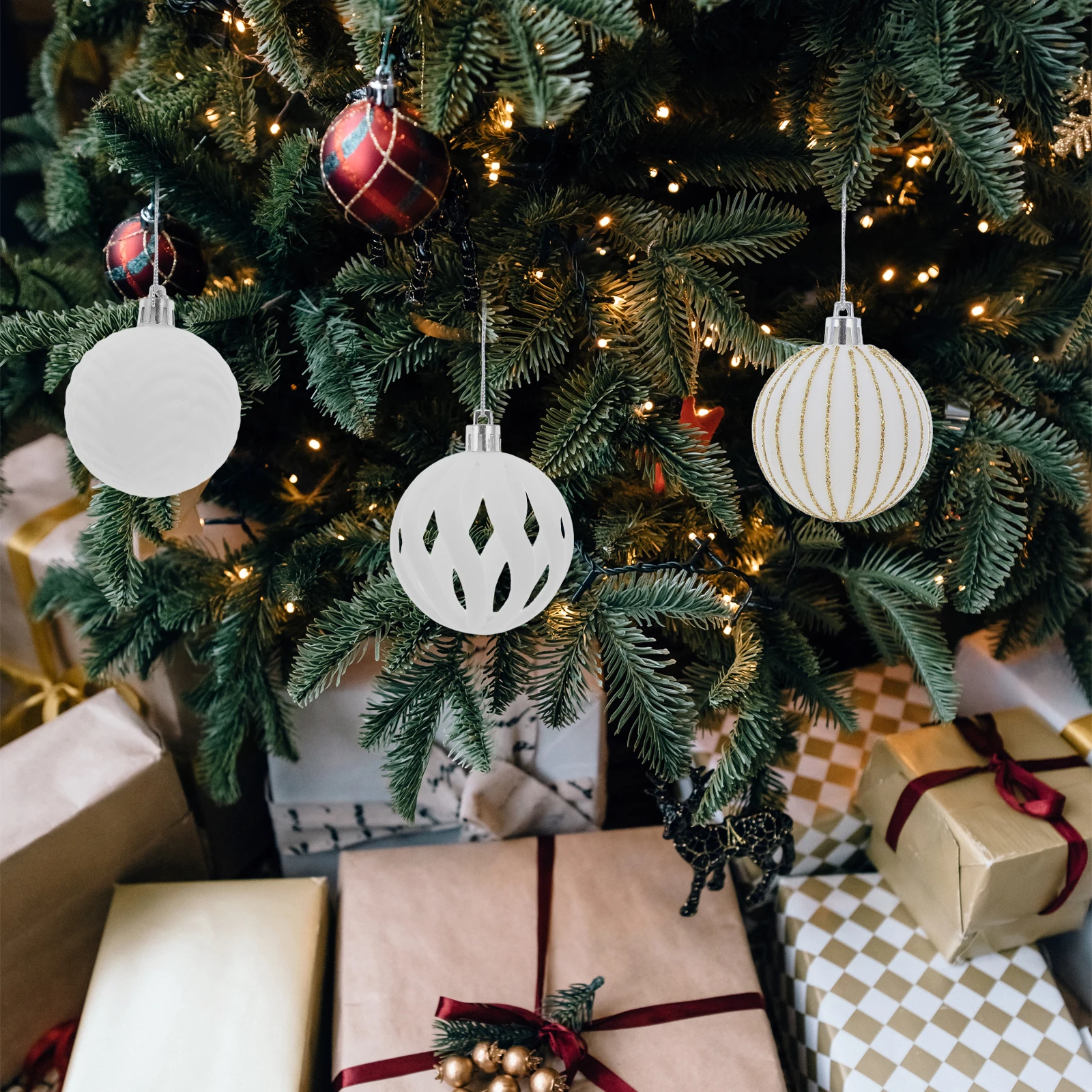 

6pcs Christmas Tree Hanging Decorations Red Ornaments Xmas Party Ornament Party Holiday Xmas Hanging Balls DIY