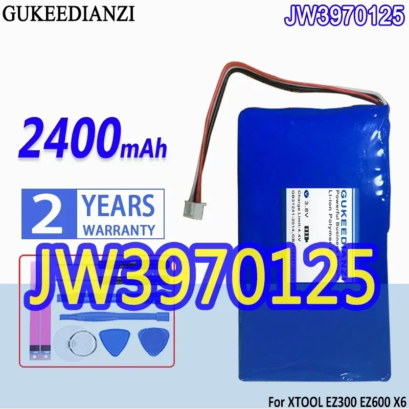 High Capacity GUKEEDIANZI Battery JW3970125 2400mAh For XTOOL EZ300 EZ600 X6 P52 PS2 PS70 Pro PS80 Car Diagnostic OBD 2