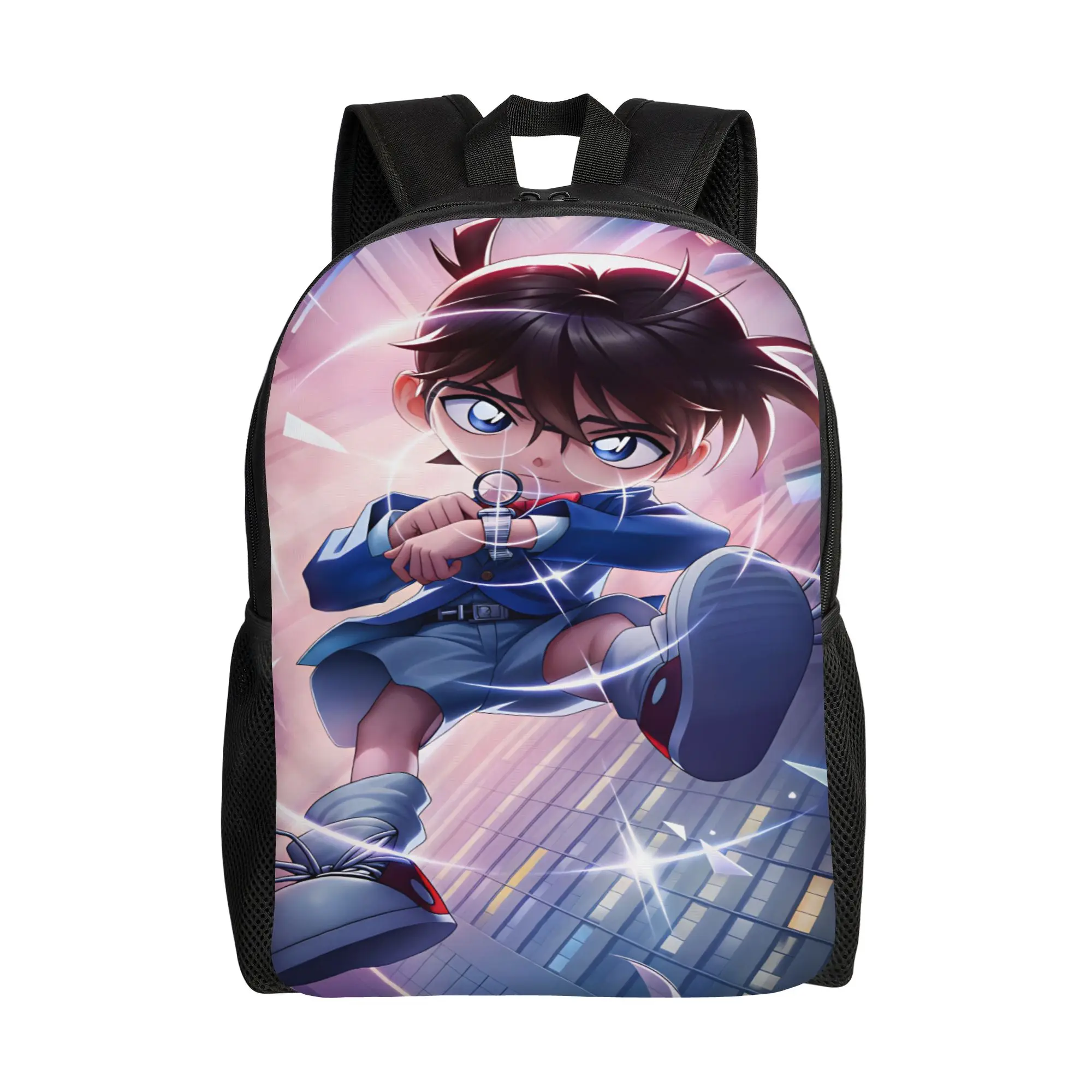 Detectives Conans Backpack Male  Soft Backpacks Polyester Funny High School Bags Travel High Quality Rucksack