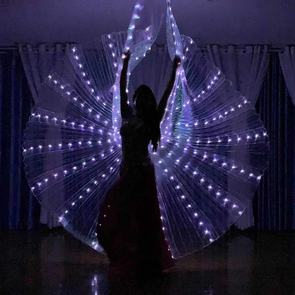 Led Feeënvleugels Mantel Volwassen Dansers Kleurrijke Lichtgevende Vlindervleugels Buikdansende Toneelfeest Fotoprop