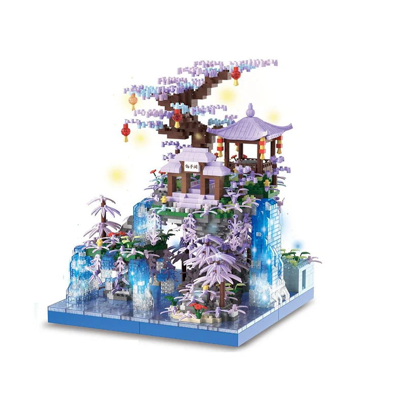 Pavillon de Dégradation de Style Architectural pour Garçon et Fille, décennie s de Construction à Assemblage de Microparticules, Jouets de Décoration de Paysage