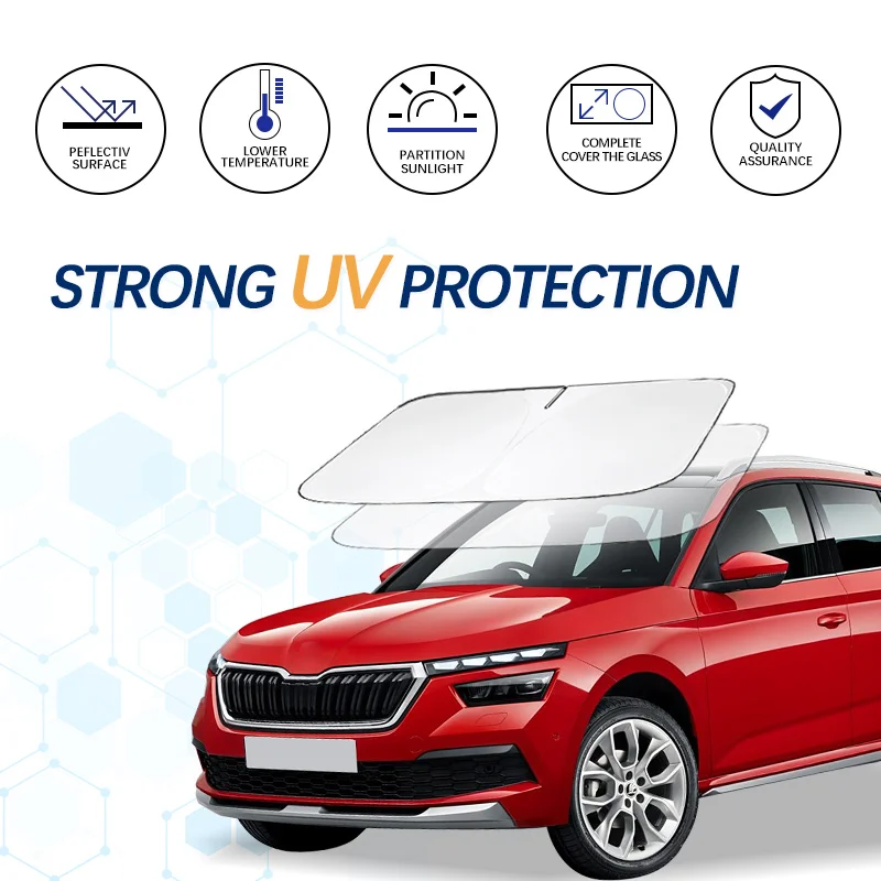 

Windshield Sun Shade For Skoda Kamiq Sunshade Sun Visor Protector Foldable Blocks UV Rays Keep Your Car Cooler