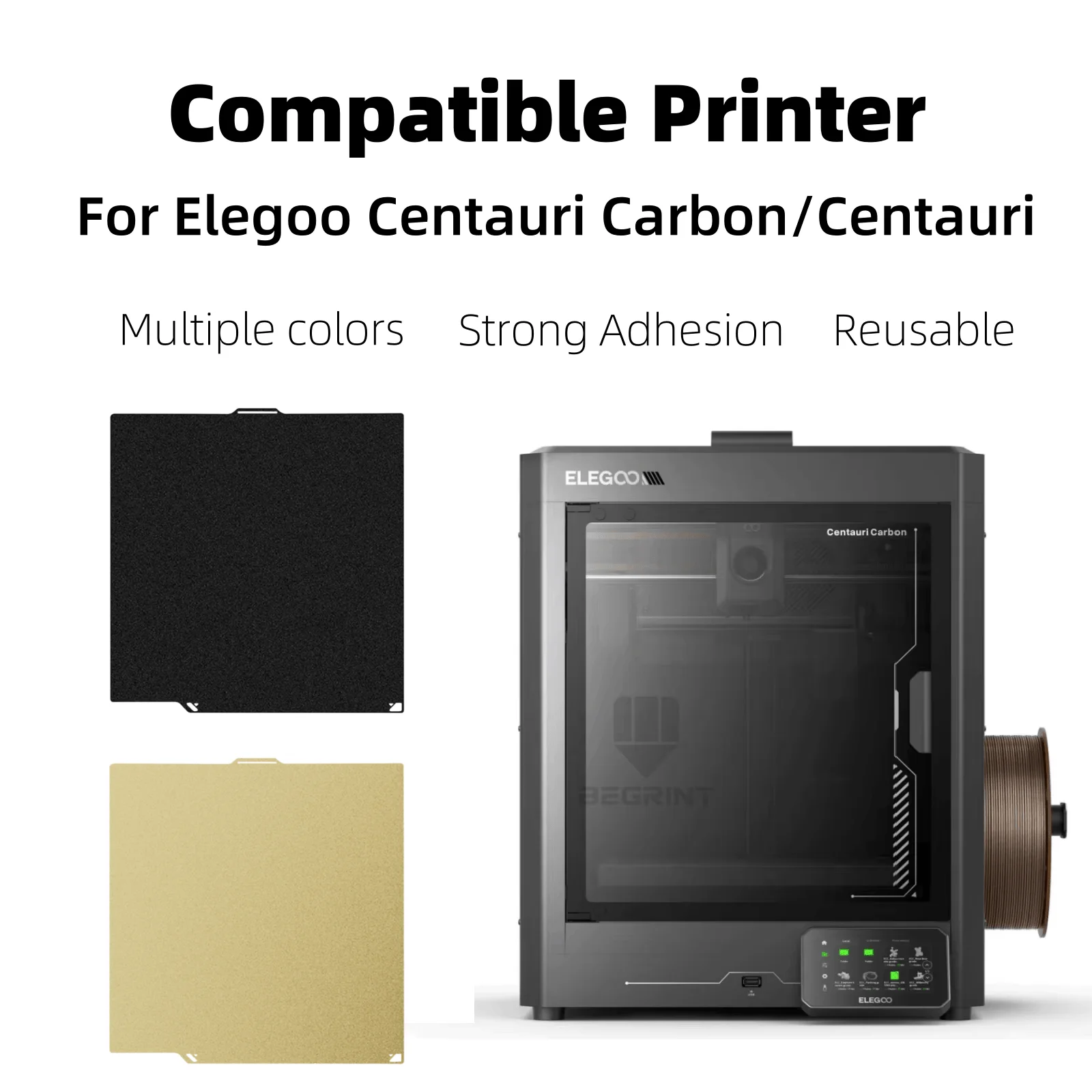 Build Plate For Elegoo Centauri Carbon Plate PEI Carbon fibe Sheet Smooth Centauri Carbon Build Plate Elegoo 3D Printer Parts view 2