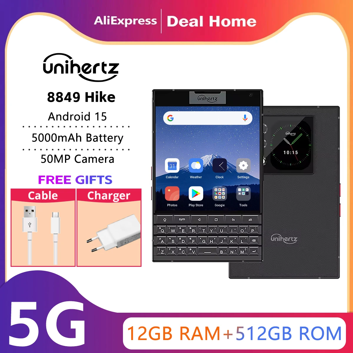 Unihertz Titan 2 Smartphone 12GB 512GB 5G Android 15 with Physical