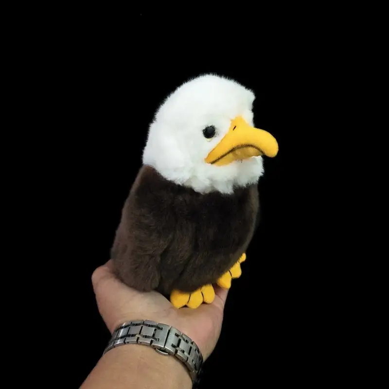 Realistic Bald Eagle Plush Toy American Eagle Doll Bald Eagle Furry Toy Adorably Ugly Mini Gift Standing H17cm Kids Girl Gift