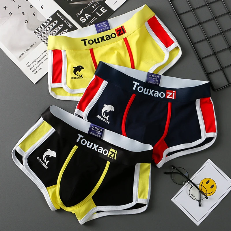 Men Panties Cotton Underwear Boxers Cueca Mens Fashion Printed Breathable Boxer Shorts Trendy Youth Personality Underpants Homme