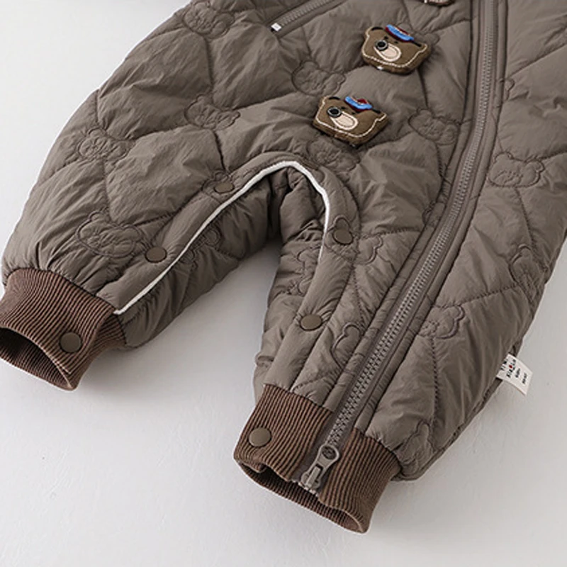 IYEAL الخريف الشتاء الرضع جمبسوت من القطن مقنعين ملابس الطفل طفل الفتيان الملابس الدافئة طفل الفتيان الفتيات رومبير 0-24 متر