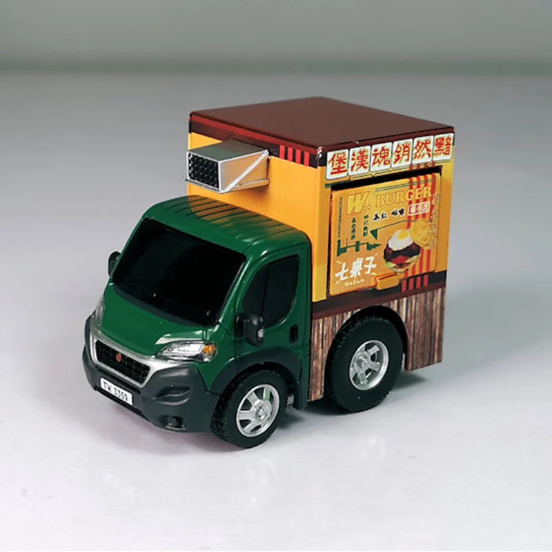 

TinyQ 4,5 см сплав Гонконг еда грузовик с 7 столами литой миниатюрный игрушечный автомобиль моделирование классическая модель сувенир дисплей подарки