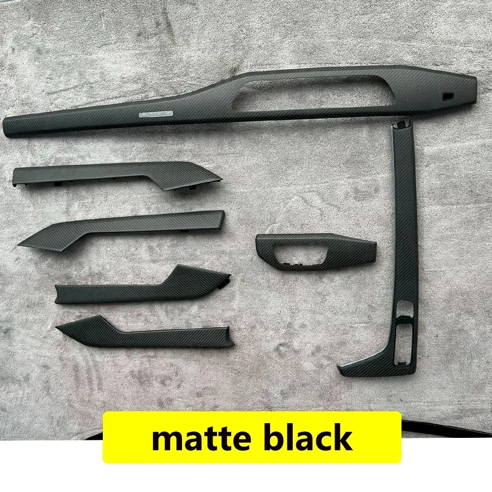 7pcs Carbon Fiber Gear Shift Decor Frame Interior Door Panel Trim for  A4 B9 A5 S5 S4 2017-2025 Car Interior Accessories