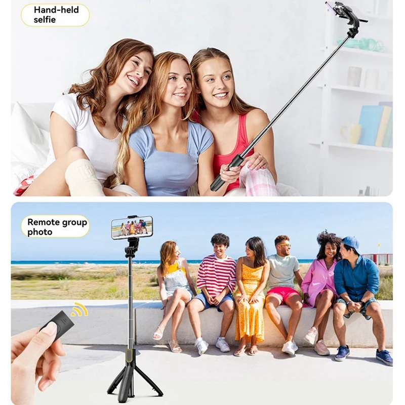 Tripé de chão para selfie stick L21 com controle remoto de haste extensível para Android e IOS