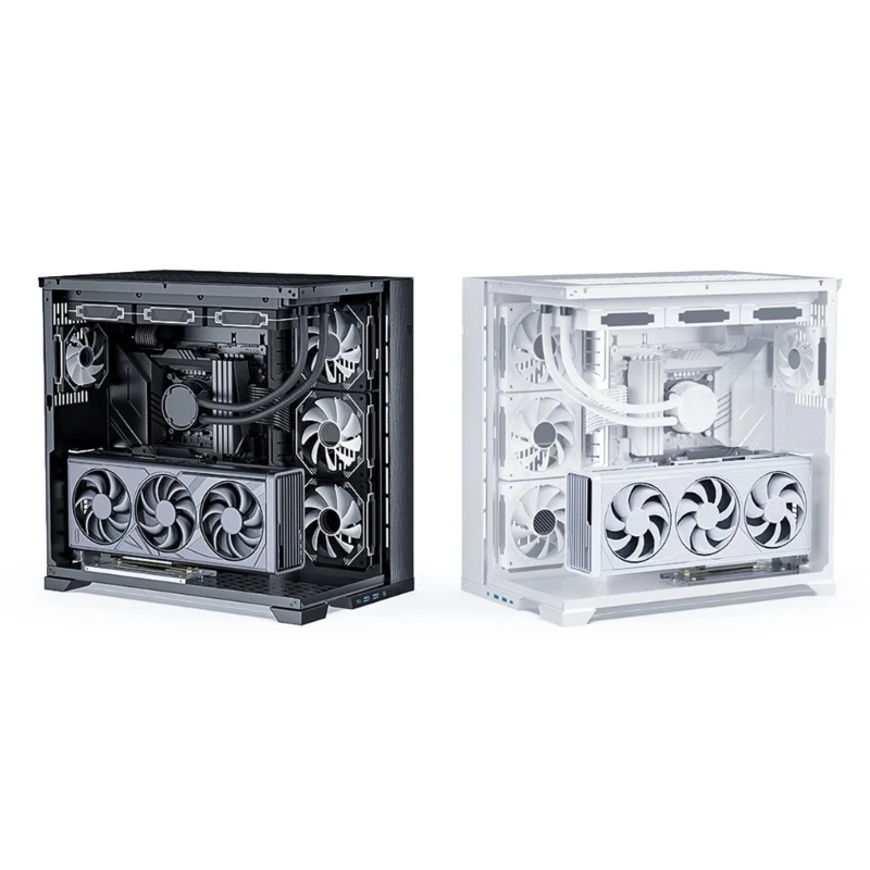 Tower Video Card Support Mount, Metal Holder for 2-Slot Cards with Base and Open Side Grille Layout