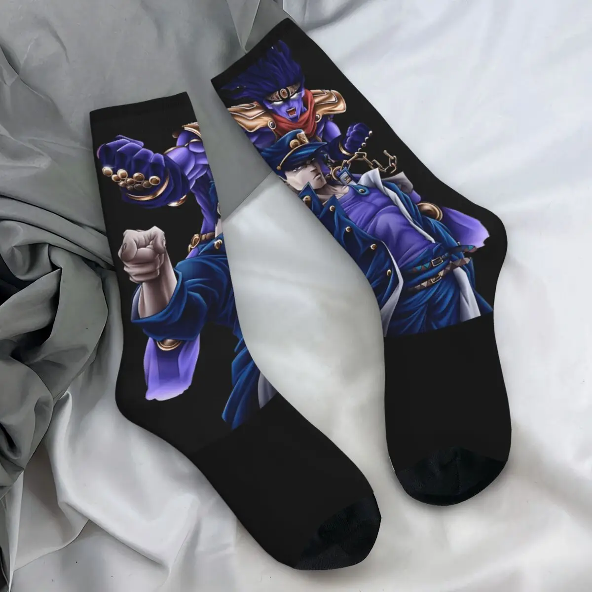 Dio Brando dan Jotaro Kujo kaus kaki elegan stoking Musim Dingin Anti bakteri kaus kaki pria uniseks pola lembut kaus kaki olahraga Lari