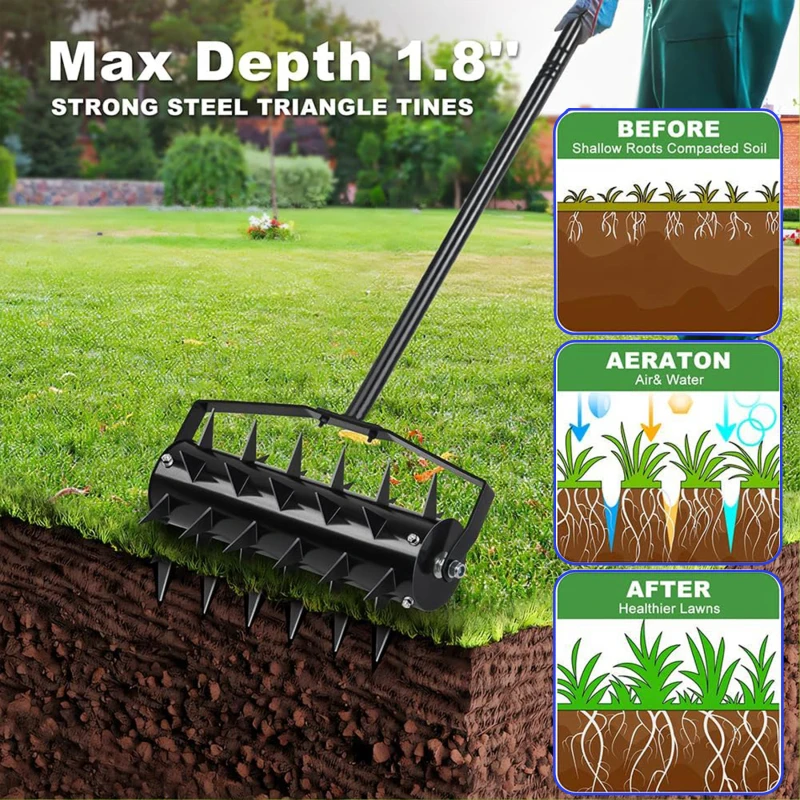 

Lawn Aerators Gardening Lawn Aerator Tool Upgraded Heavy Duty Aerator Lawn Soil Penetrator Spikes For Garden Grass Patio Yard