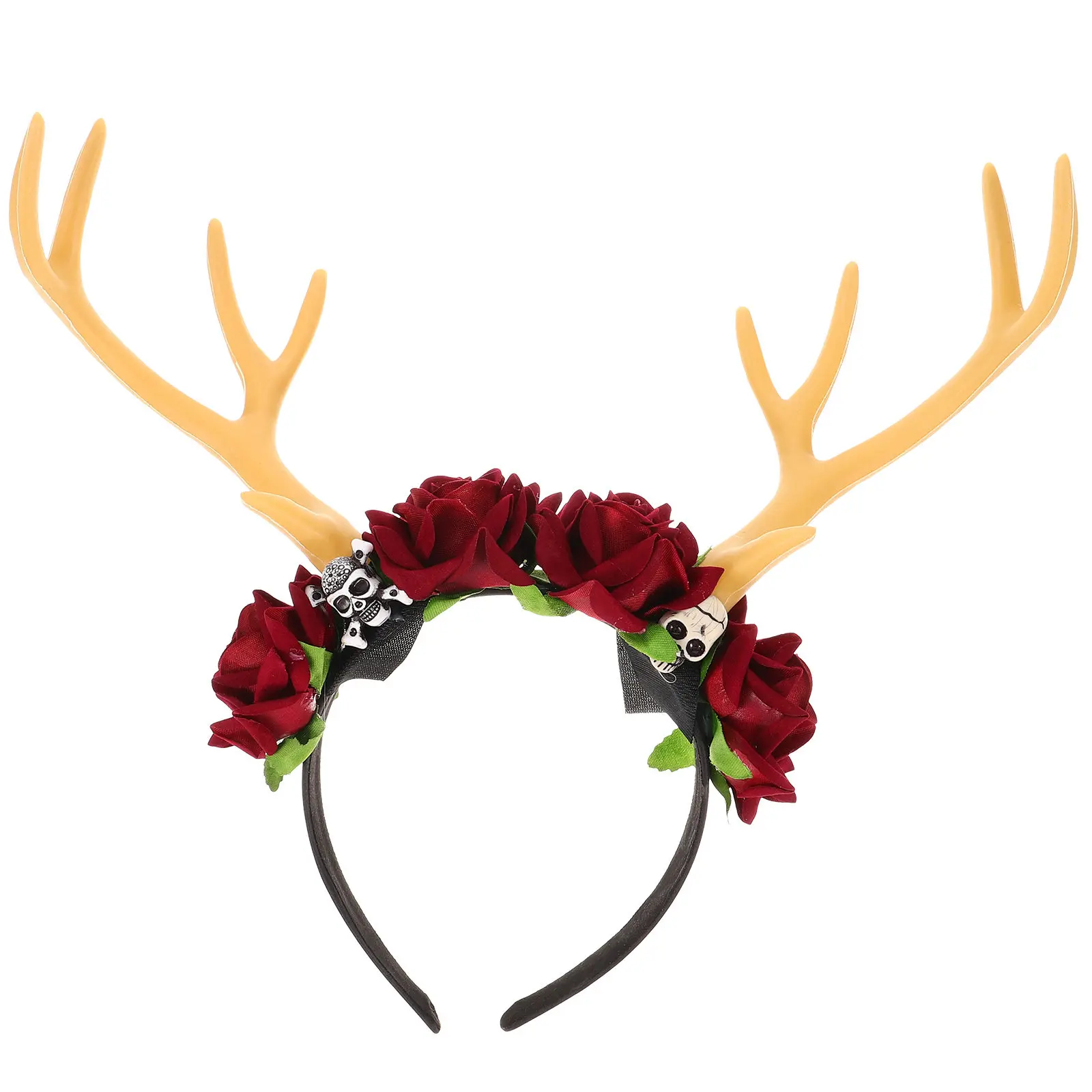 Antler Headband Flower Design Lightweight Comfortable Party Hair Band Halloween Christmas Festival Cosplay Hair Accessory