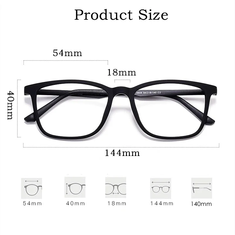 نظارات OLLYMURS مريحة مربعة عالية الجودة TR90 للرجال خفيفة للغاية من التيتانيوم النقي إطار نظارات طبية Optica Y8808