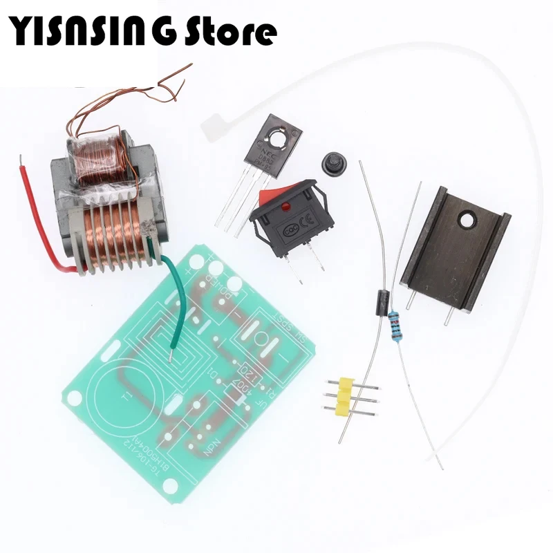 15KV High Frequency DC High Voltage Arc Ignition Generator Inverter Boost Step-Up 18650 DIY Kit U Core Transformer Suite 3.7V