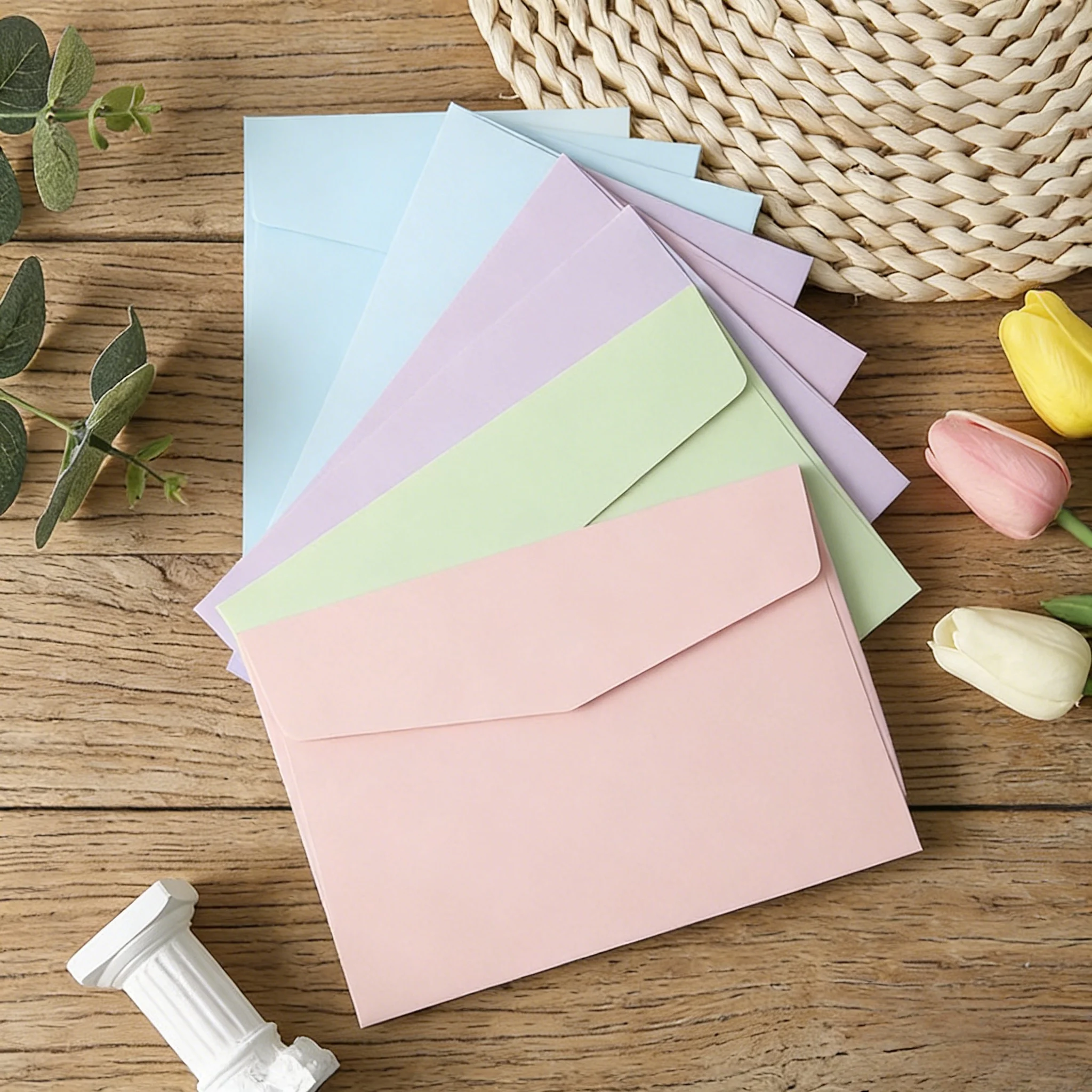 

32 шт. 130 г Цветные конверты из бумаги Jeju Color Gum, пастельные, однотонные, в стиле Моранди, для открыток и приглашений