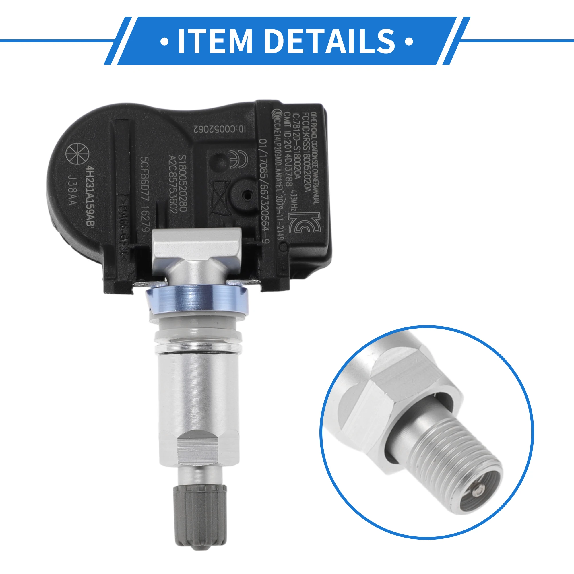 مستشعر ضغط الإطارات Motoforti مستشعر TPMS رقم 4H231A159AB لقاعدة جاكوار S-Type R 07-08