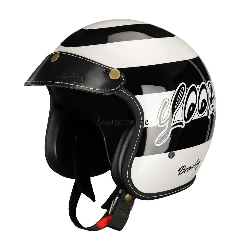 Bisley retro motorcycle helmet personalized men's and women's helmet four-season half helmet