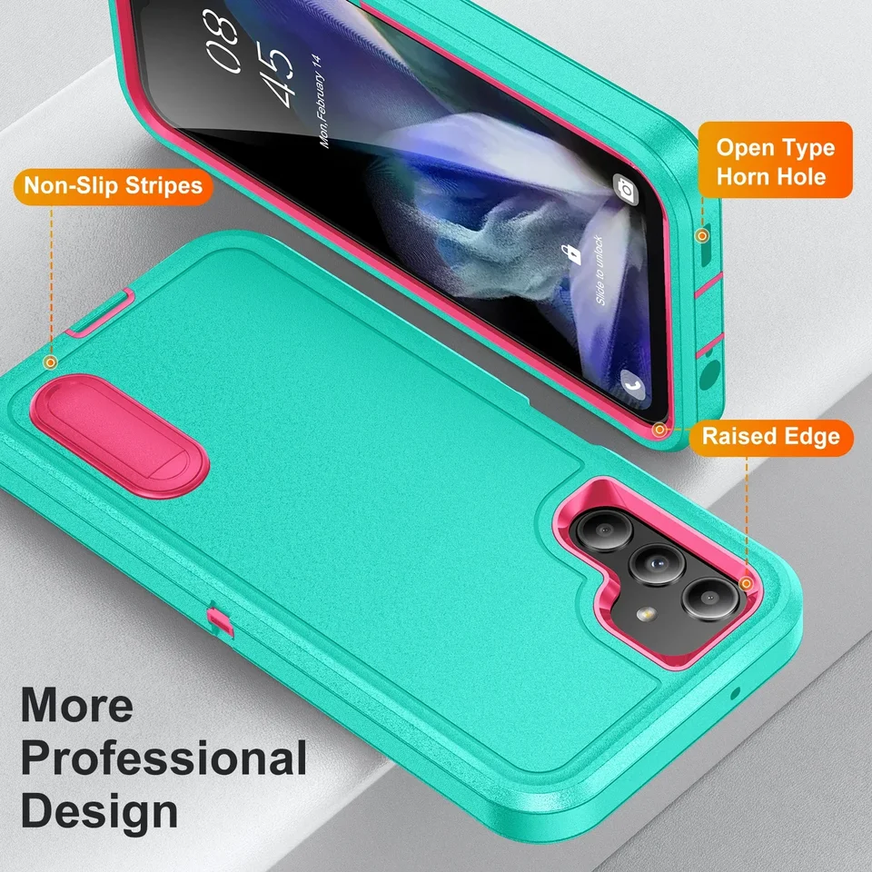 Funda Protectora Anti-Golpes para Samsung Galaxy S23 FE S24 S25 S26 Ultra S22 Plus A17 A56 A36 A16 A06 A15 A54 Con Soporte 6
