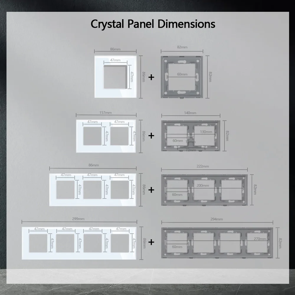 ENTUOIA Wall Light Switch Glass Panel Parts USB Type-C Sockets Function Parts DIY EU CAT6 PC TV Socket Power Outlet Parts White