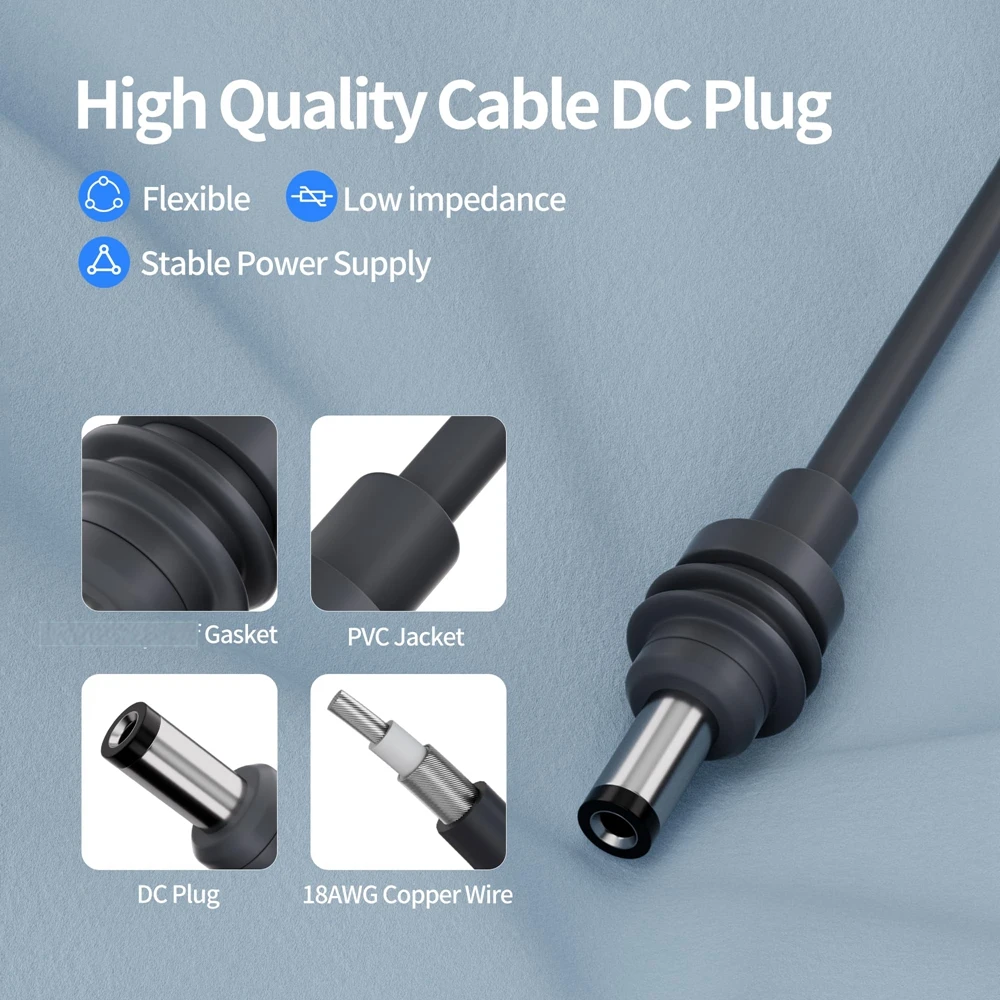 2 متر/3 متر/5 متر ل Starlink Mini تيار مستمر كابل الطاقة شاحن سيارة مهايئ منفذ 18AWG سلك في الهواء الطلق مقاوم للماء التوصيل والتشغيل
