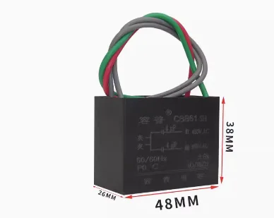 

1 шт. CBB61 0,4 UF + 1,2 uf 450v трехпроводный конденсатор вентилятора