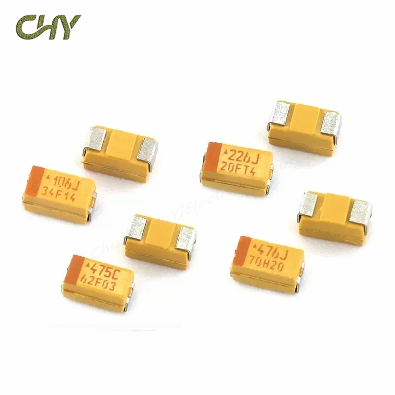 10PCS Capacitor de Tântalo A B C D Tipo 6.3V 10V 16V 25V 35V 50V 4.7/6.8/10/15/22/33/47UF 100UF 150UF 220UF 330UF 470UF 680UF 106