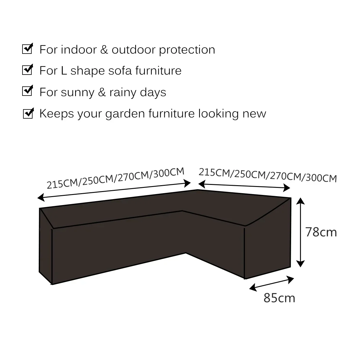 190T Outdoor Garden Furniture Waterproof Dustproof Cover Snow Rain Mold Resist L Shape Patio Table Chair Sofa Protective Cover