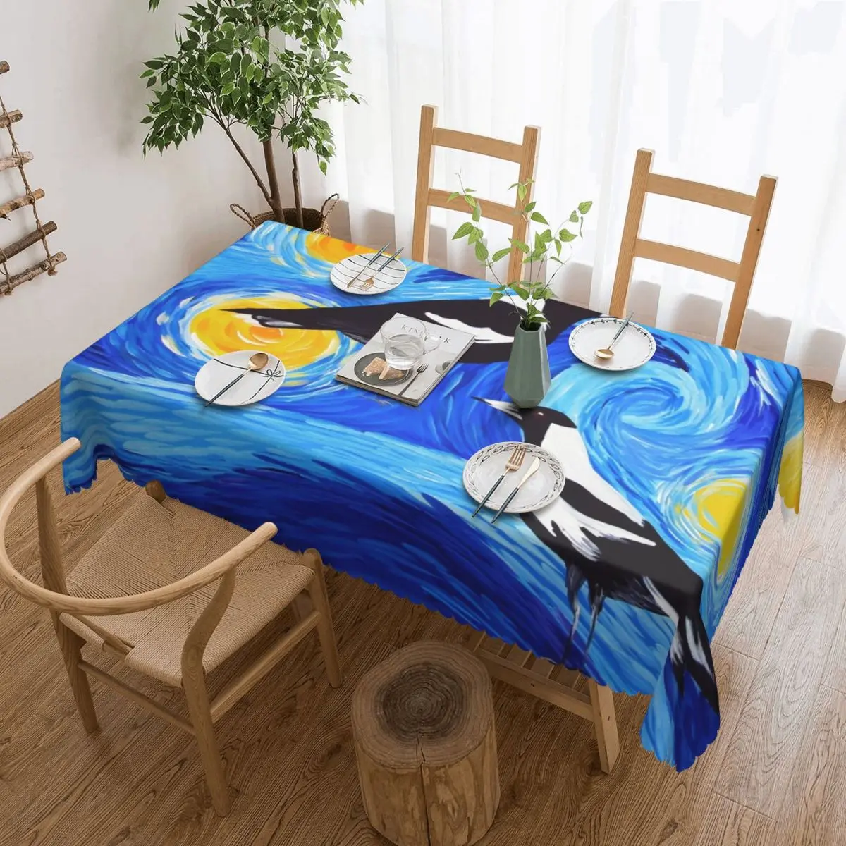 Custom Rectangular Fitted Van Gogh An Australian Tribute Table Cloth Oilproof Tablecloth Outdoor 40