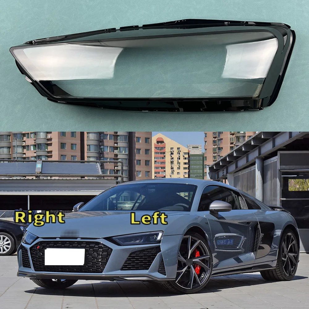 For Audi R8 2016-2023 Front Headlight Cover Transparent Lamp Shade Headlamp Shell Lens Plexiglass Replace Original Lampshade