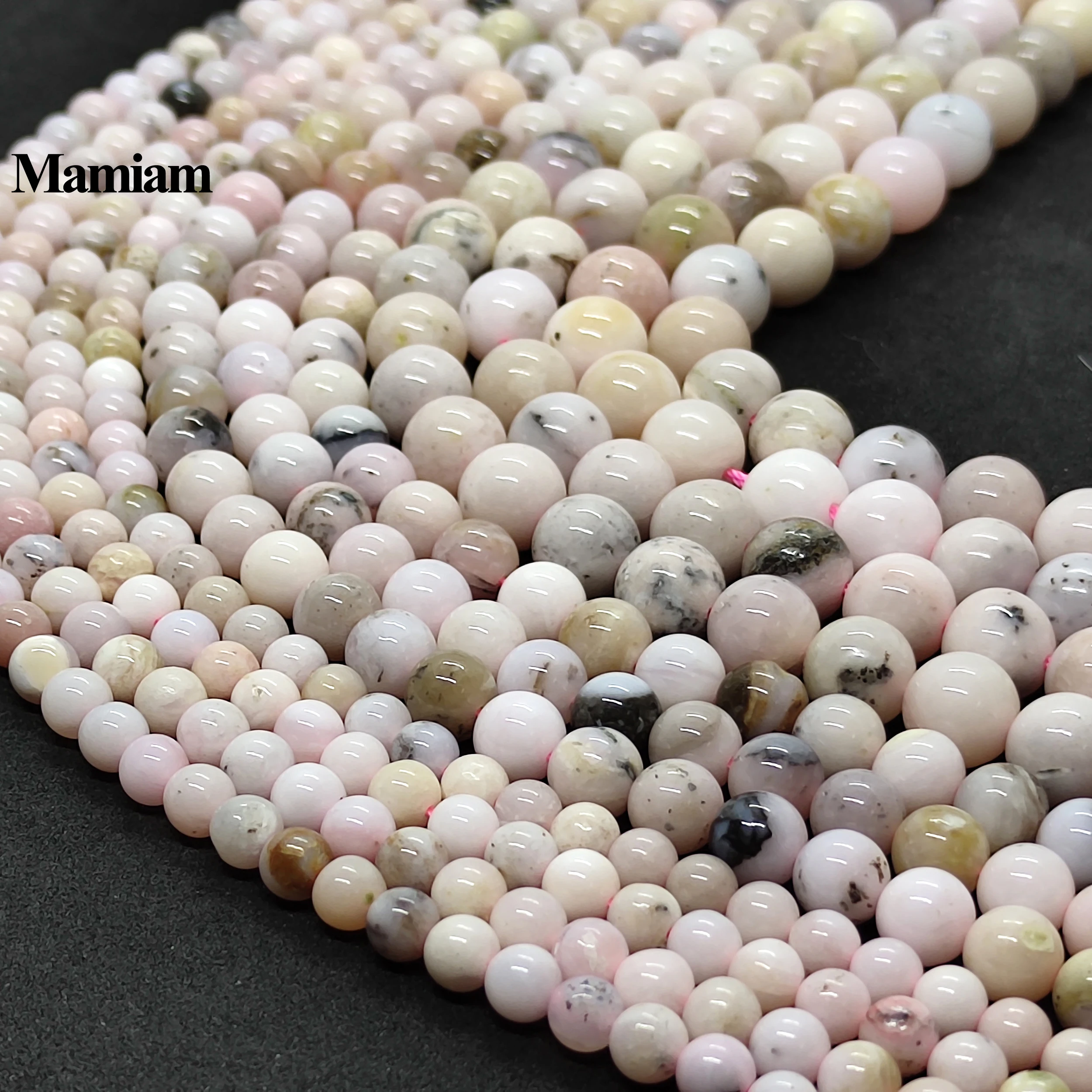 

Mamiam Natural A Pink Opal Beads 6mm 8mm 10mm Smooth Loose Round Stone Diy Bracelet Necklace Jewelry Making Gemstone Gift Design