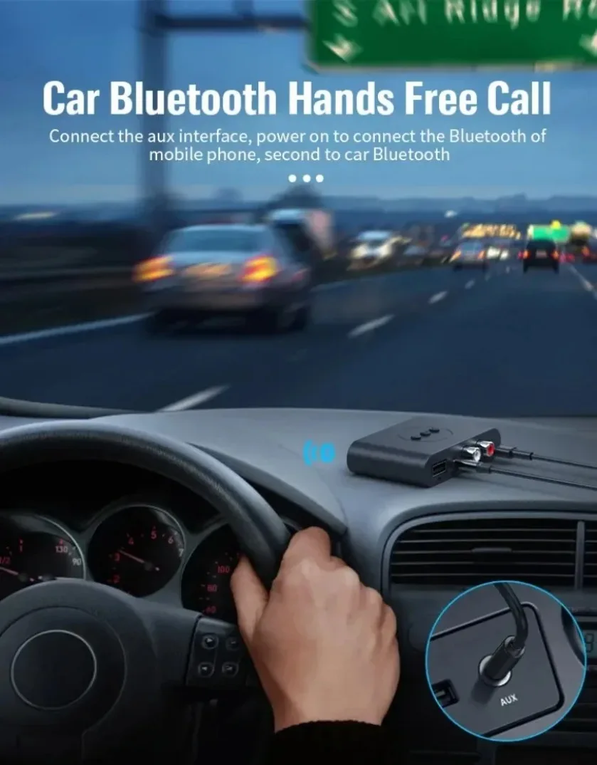 Bluetooth 5.0 Audio Transmitter Receiver Wireless Adapter U Disk RCA 3.5MM AUX Stereo Sound For Car Television Desktop Speaker view 2