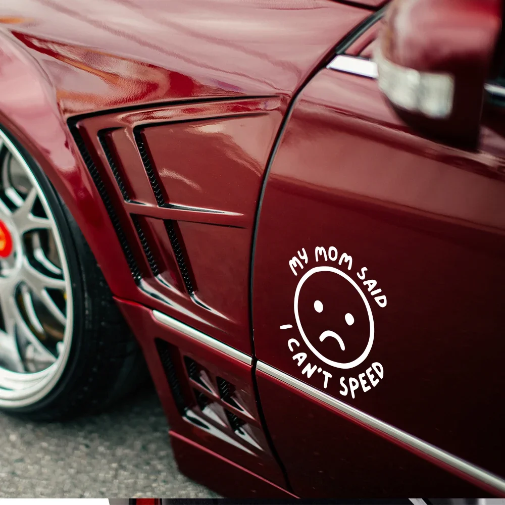 ملصق فينيل مقاوم للماء للسيارة ، ملصق ، مضحك ، قالت أمي أنه يمكنني السرعة ، الديكور للسيارة ، النوافذ ، الوفير ، إكسسوارات التصميم #3
