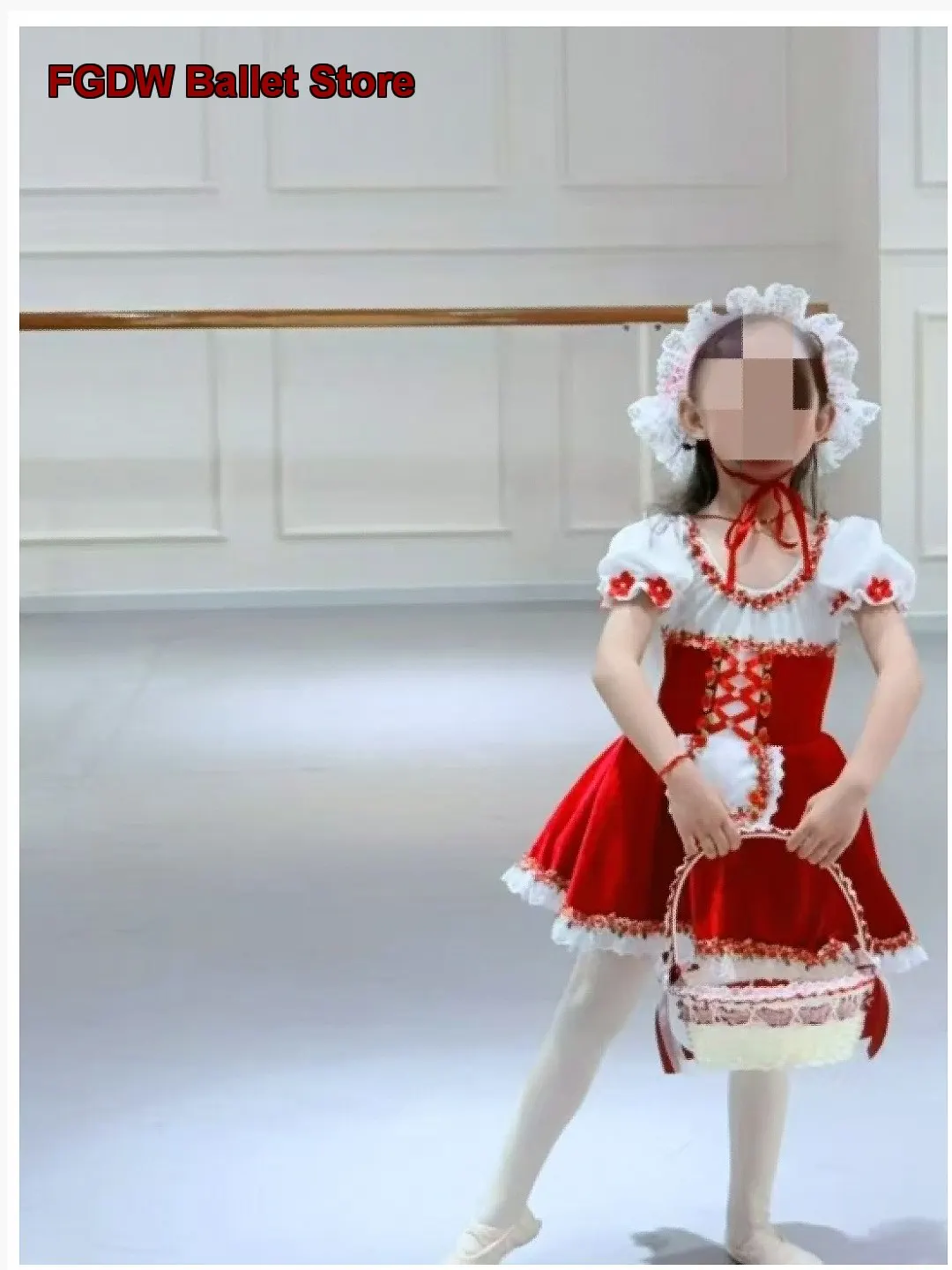Children's Cherry Radish Tutu Dance Dress for Girls' Recital and Competition Performance Costume Kids