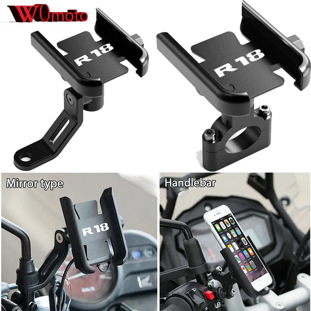 For BMW R18 R 18 2023 2024 2025 Motorcycle Aluminum Handlebar Rear Mirror Mobile Phone Bracket GPS Stand Holder Extender Holder