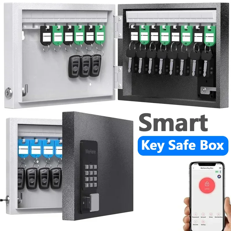 wehere parede inteligente armario de armazenamento chave 16 key safe box otp app bluetooth codigo fixo de desbloqueio key management 01