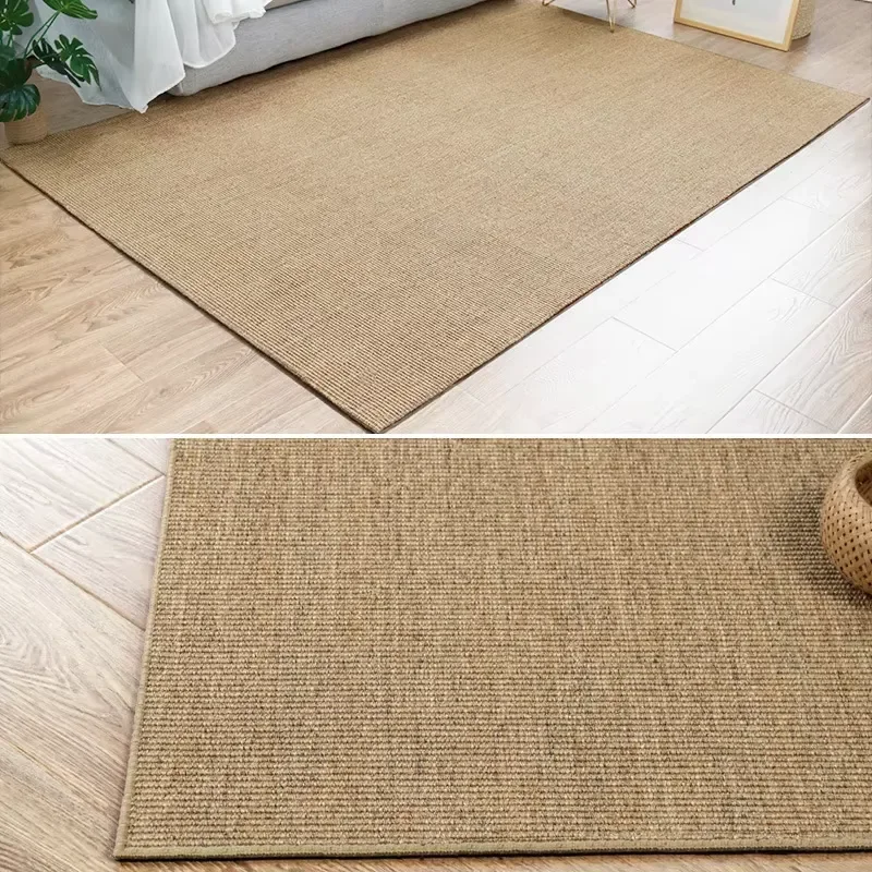 Hand Sewn Edge Sisal Jute Carpet Living Room Bedroom Coffee Table Tatami Mat Fully Covered with Simple Ins Japanese Floor Mat