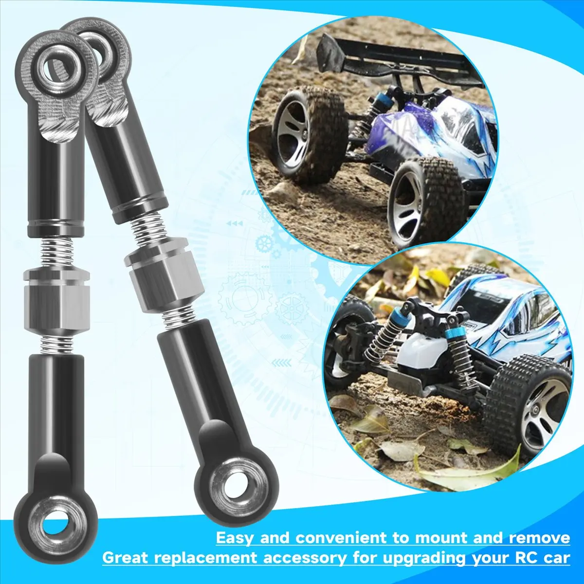 New Arrival Fashion 6Pcs Adjustable Metal Linkage Pull Rod Front /Rear Servo Link for A949 A959 A969 A979 K929 RC Car Upgrade Sp